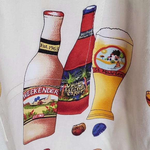 Vintage Weekend Traveler Button Down Short Sleeve Beer Primt Shirt Size XXL - 10 - Picture 6 of 10